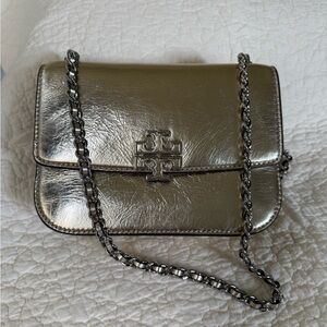 Tory Burch gold Britton 8x8 Chain Bag crossbody